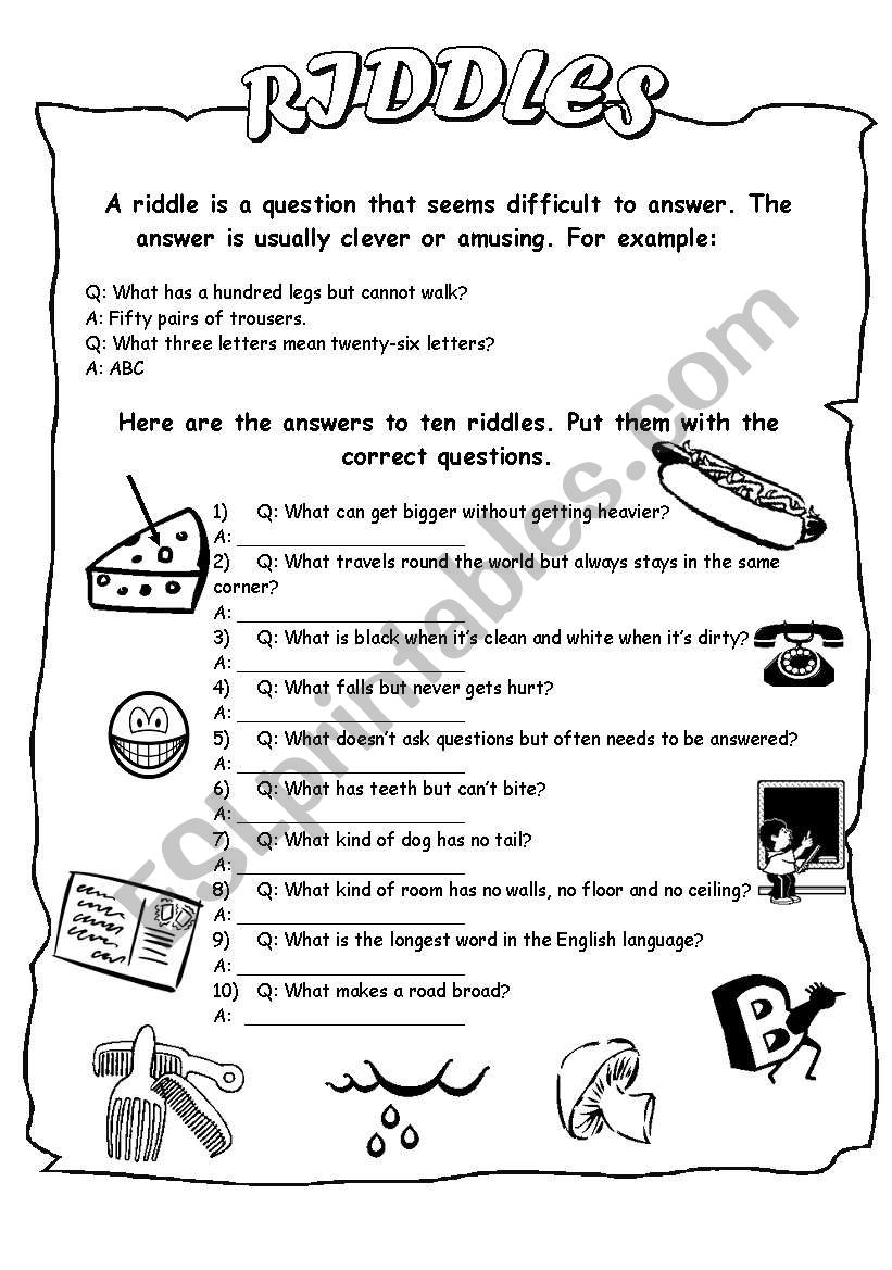 printable picture riddles