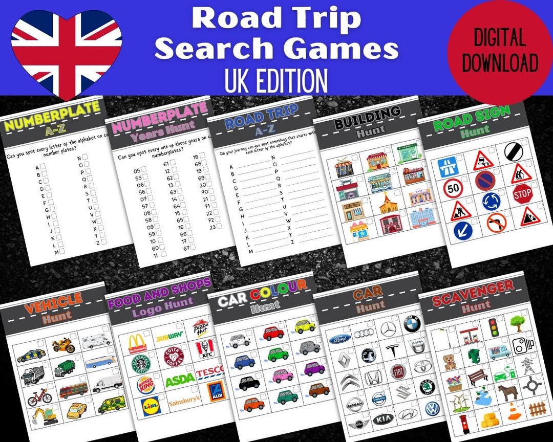 printable car journey games