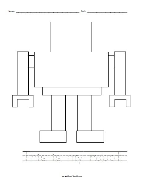Robot Worksheet Free Printable