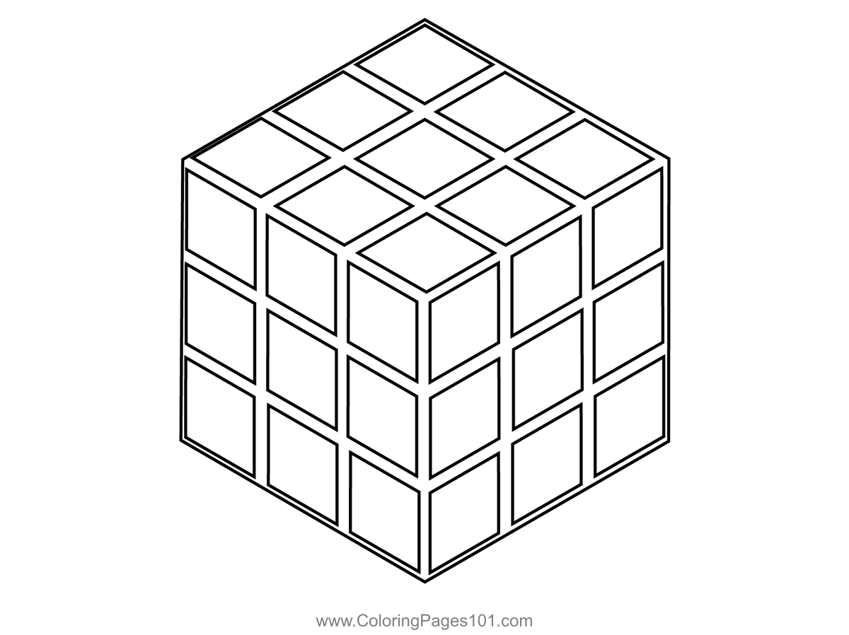 Rubik 39 s Cube Coloring Page For Kids Free Everyday Objects Printable 