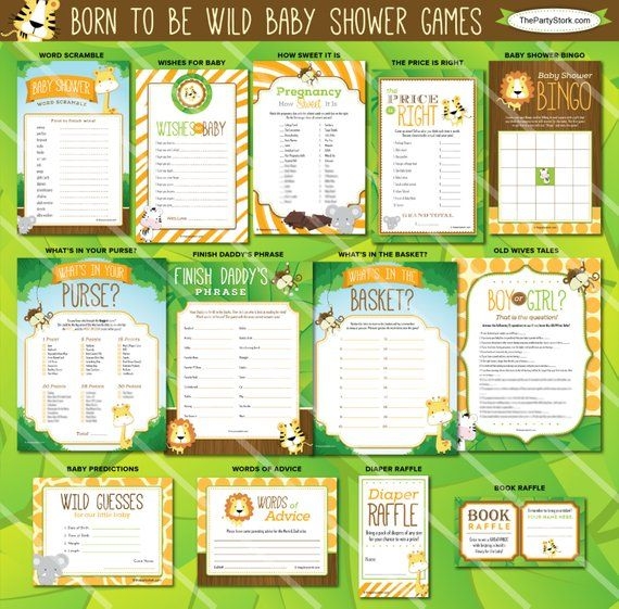 Safari Baby Shower Games Jungle Baby Shower Games Printable Safari 