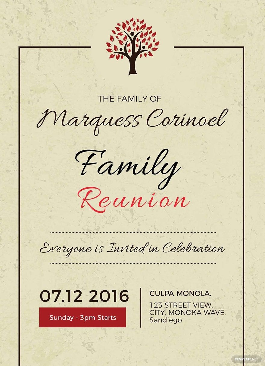 Sample Class Reunion Invitation Template In Illustrator Word PSD 