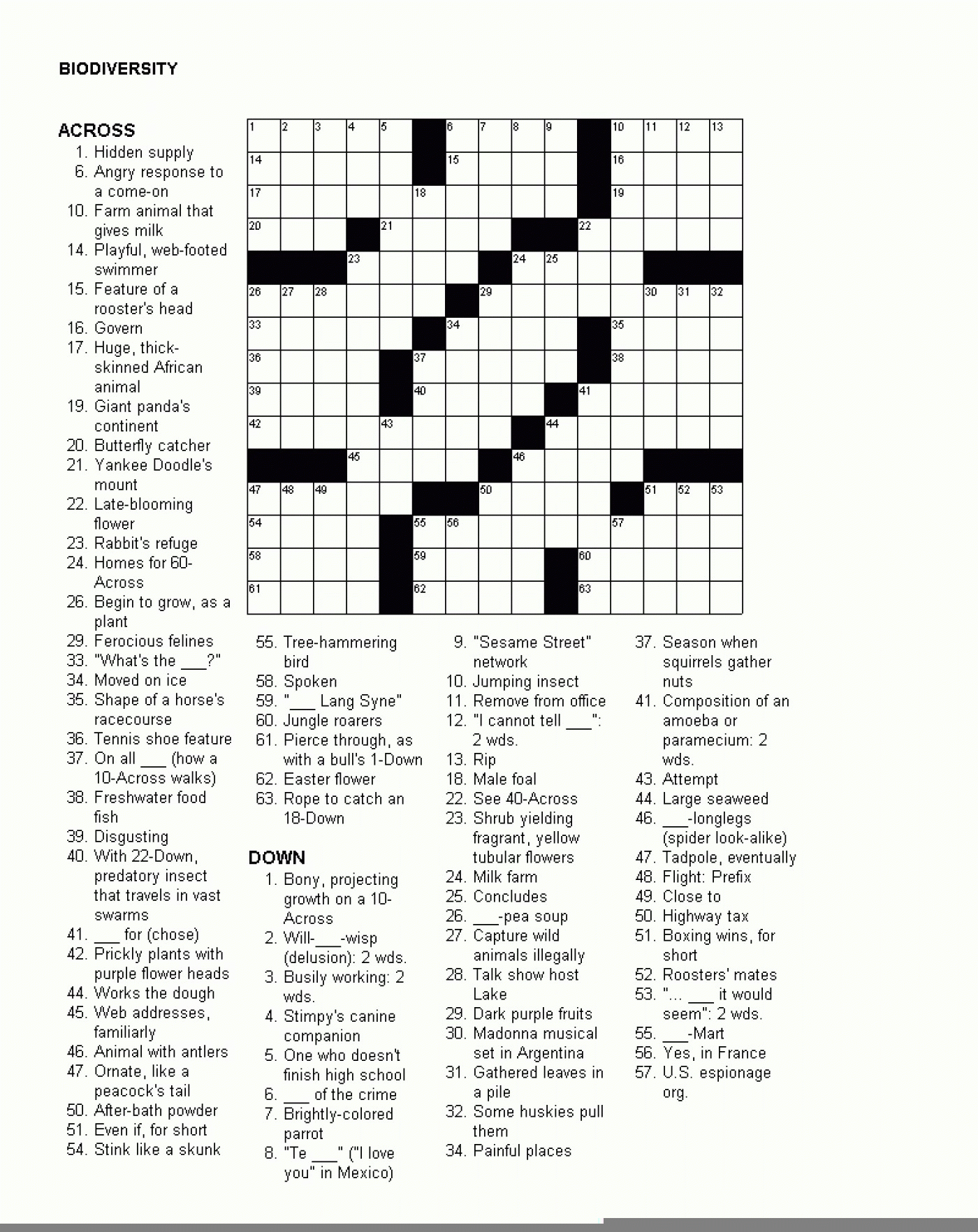 Sample Of Los Angeles Times Daily Crossword Puzzle Tribune Content 