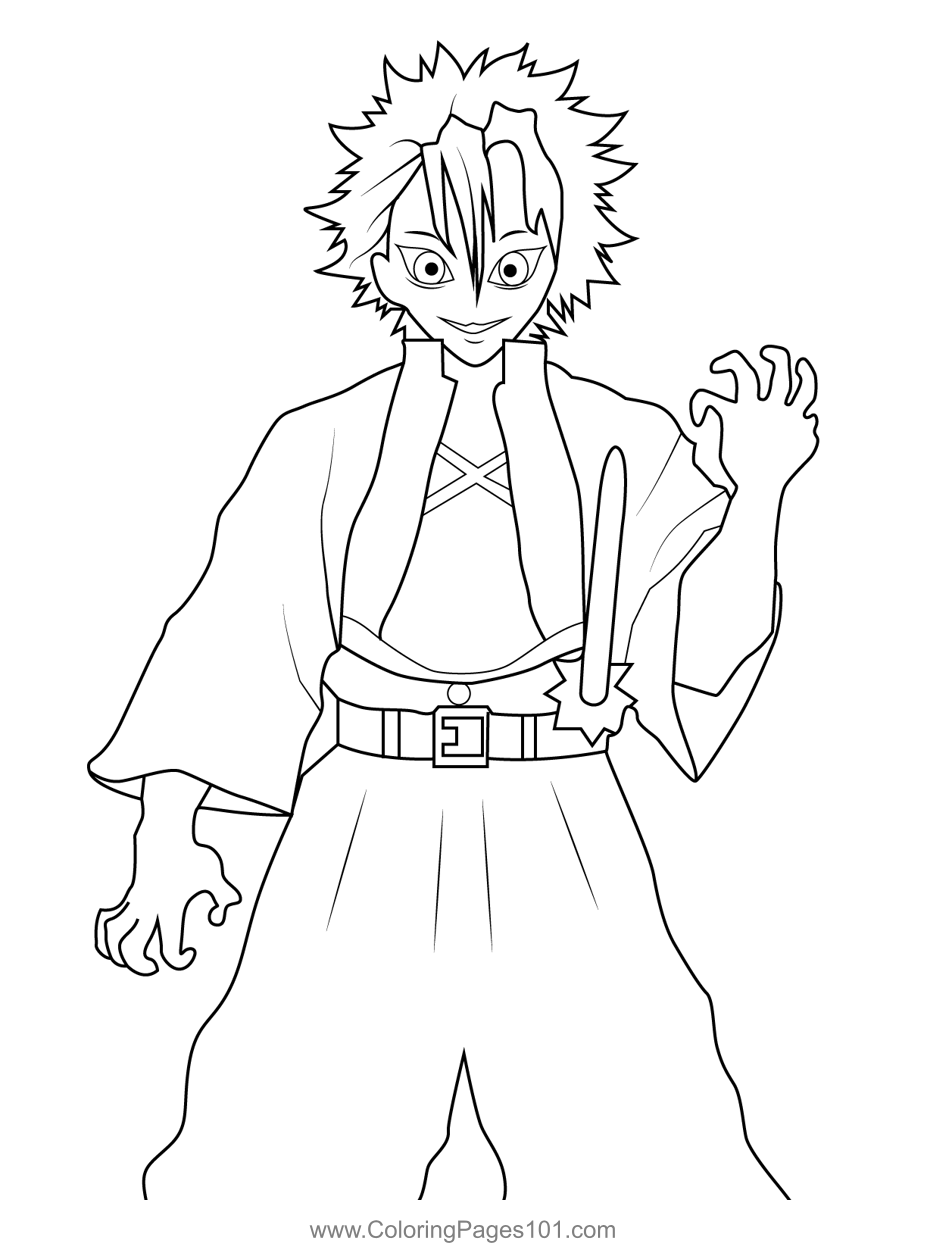 printable coloring pages demon slayer