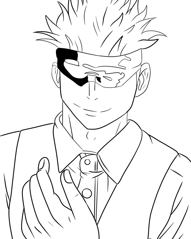 Satoru Gojo Coloring Pages Coloring Nation