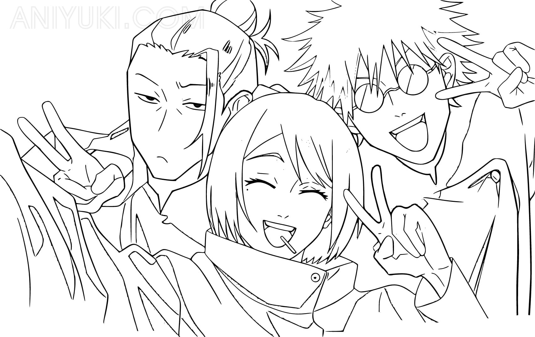 Satoru Gojo Coloring Pages Coloring Nation