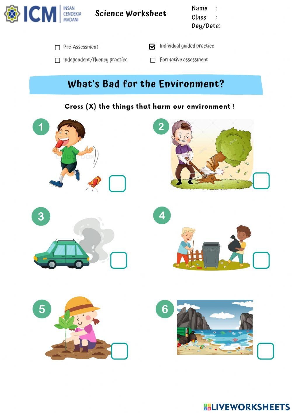 Science Worksheet How Do We Care For The Environment Online 