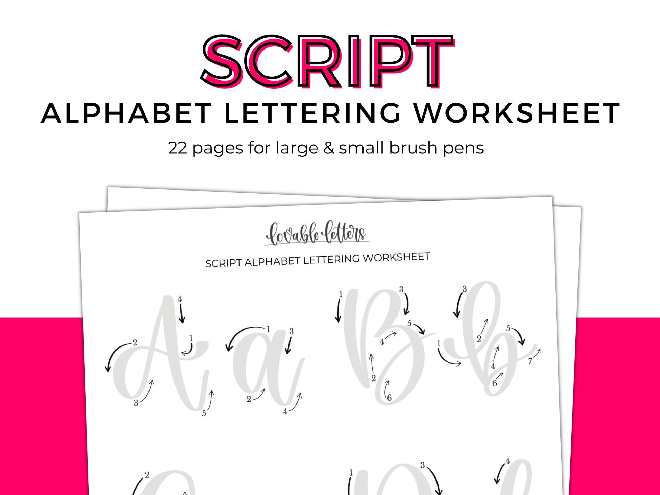 Script Alphabet Lettering Worksheet Learn To Letter Lettering 