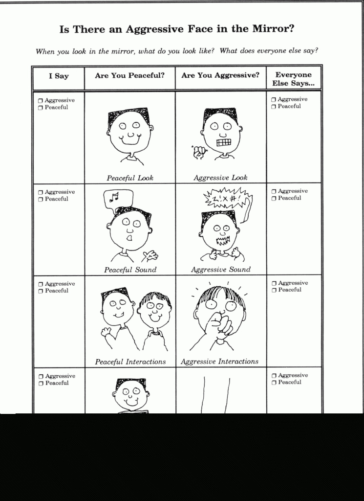 Self Control Worksheets Printable Ronald Worksheets