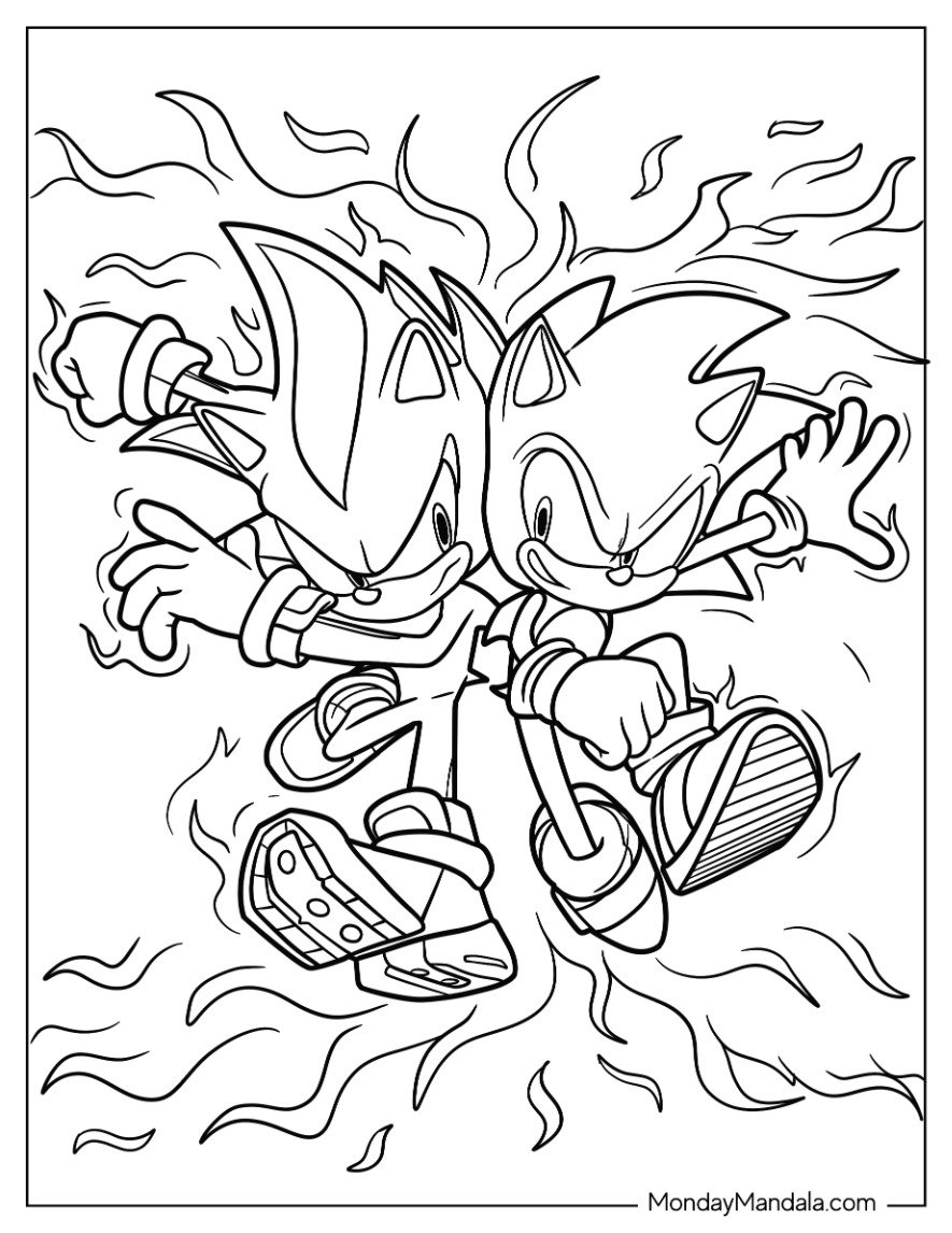 Shadow Sonic Coloring Pages Sonic Coloring Pages Shad Vrogue co