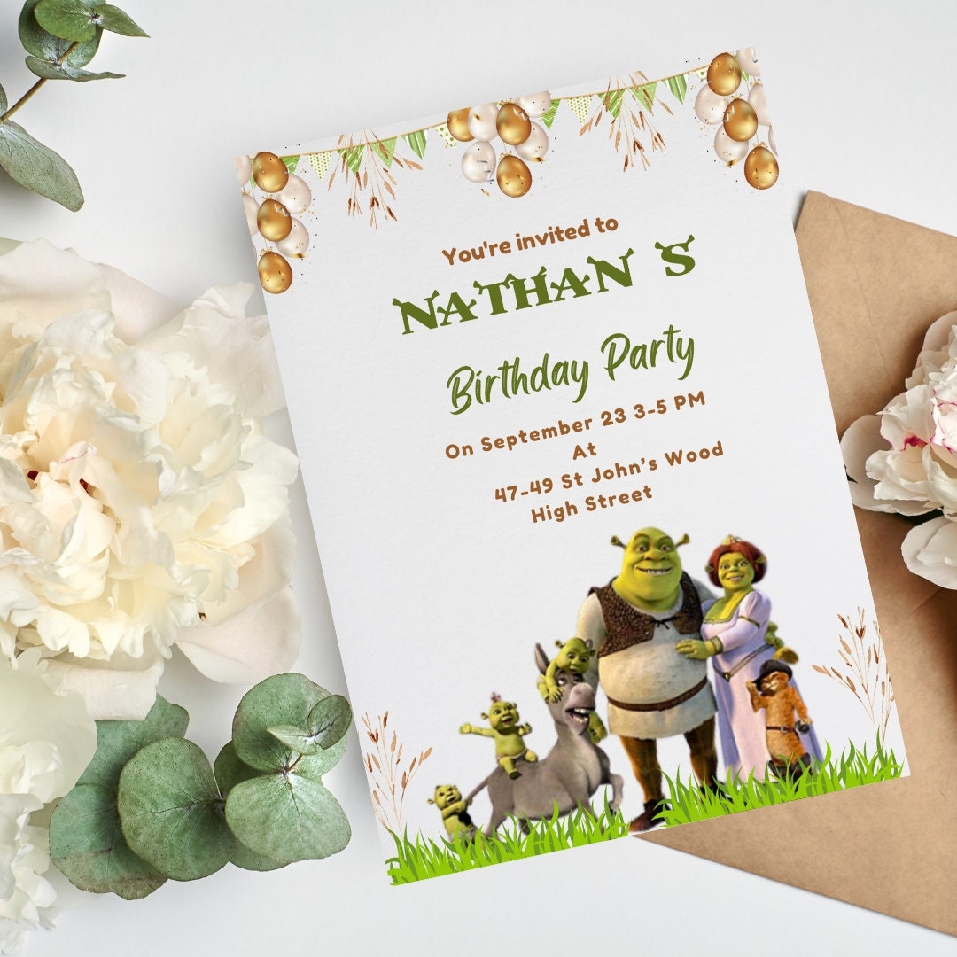 shrek invitation template