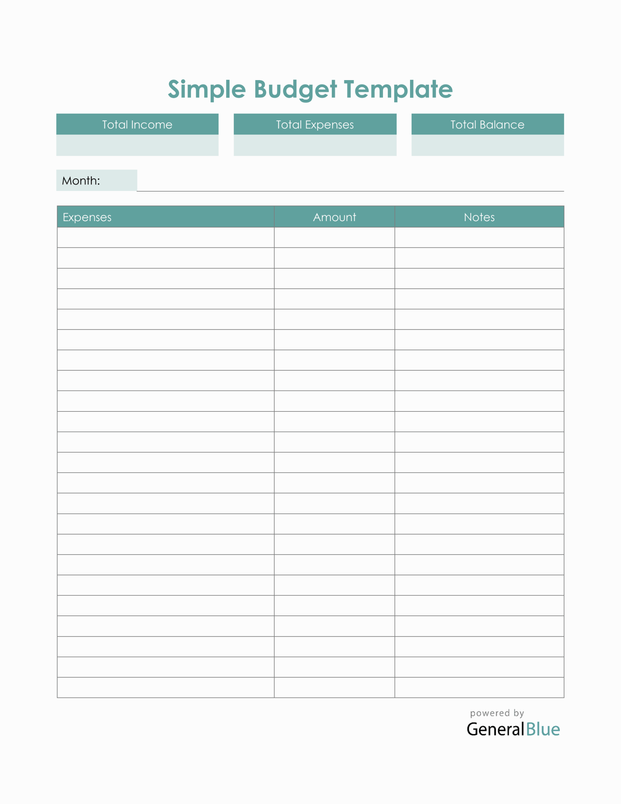 Simple Budget Template In Word Worksheets Library