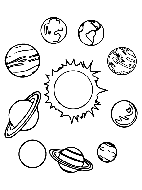 Solar System Coloring Page