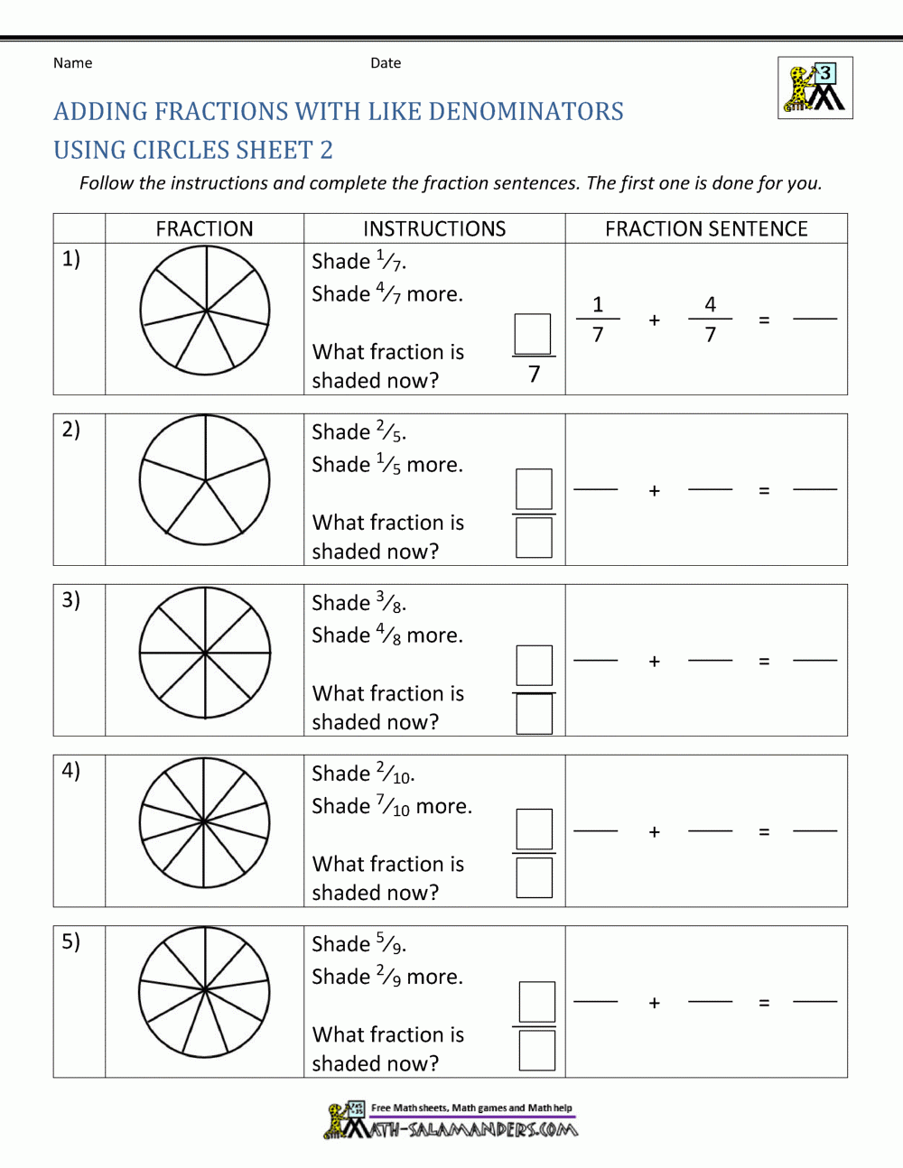Simplify Adding Fractions With Like Denominators Comprehensive