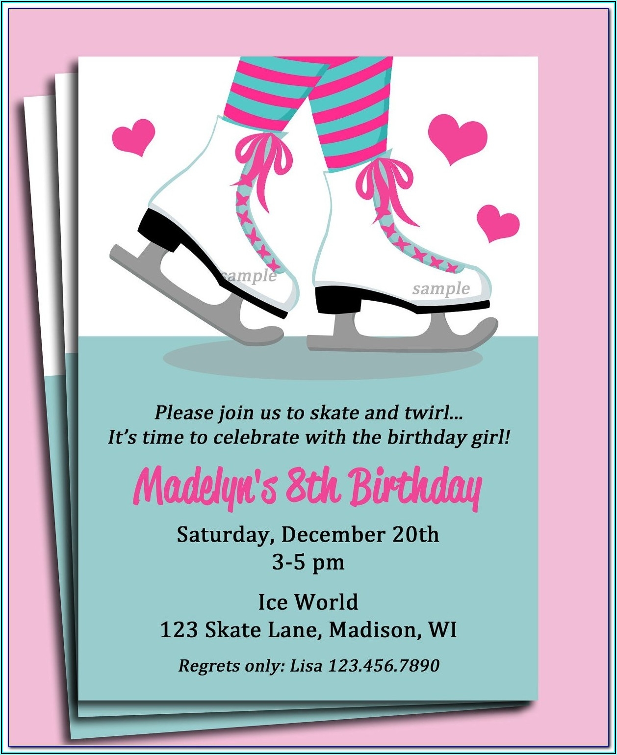 Skating Birthday Invitations Templates Free Template 1 Resume 