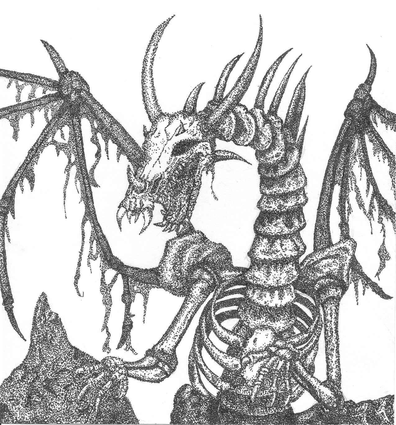 Skeleton Dragon Coloring Pages Coloring Home