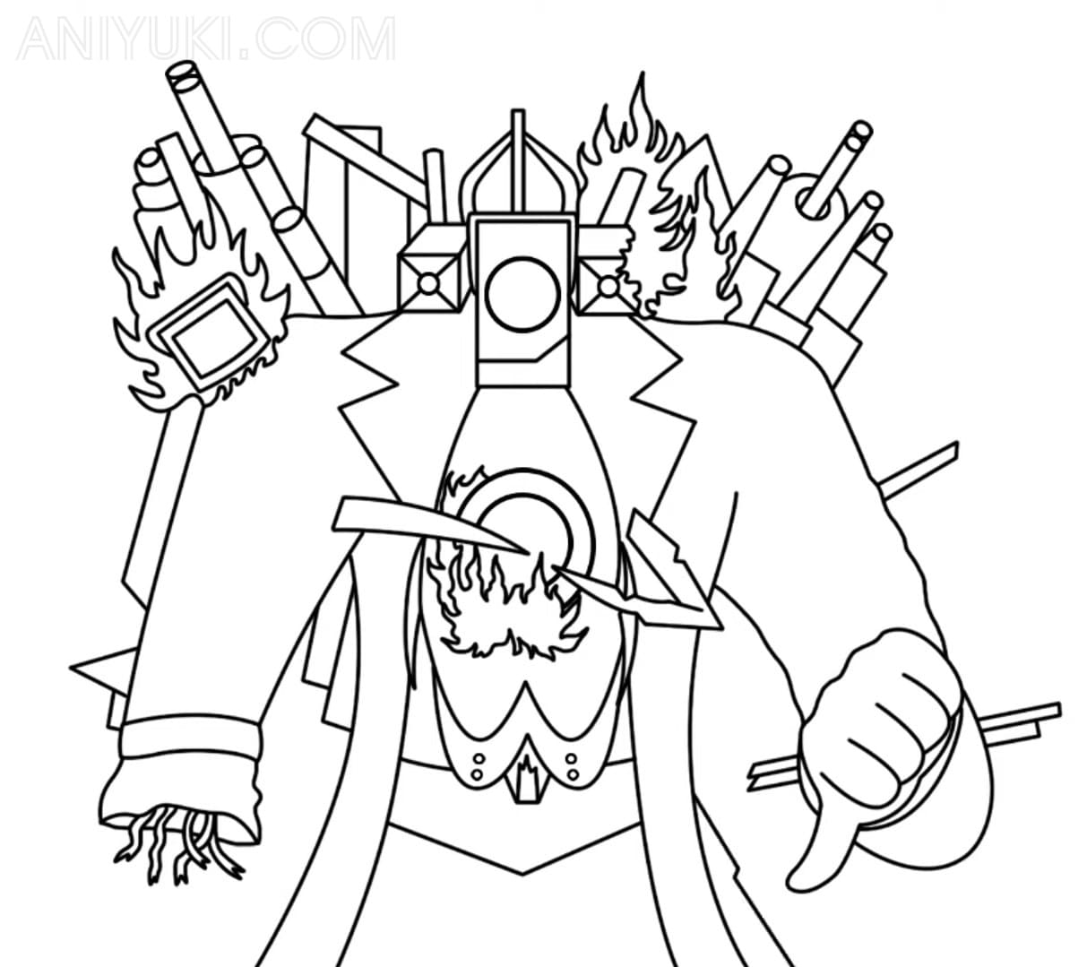 Skibidi Toilet Coloring Pages AniYuki