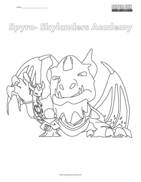 Skylanders Spyro Coloring Page Super Fun Coloring