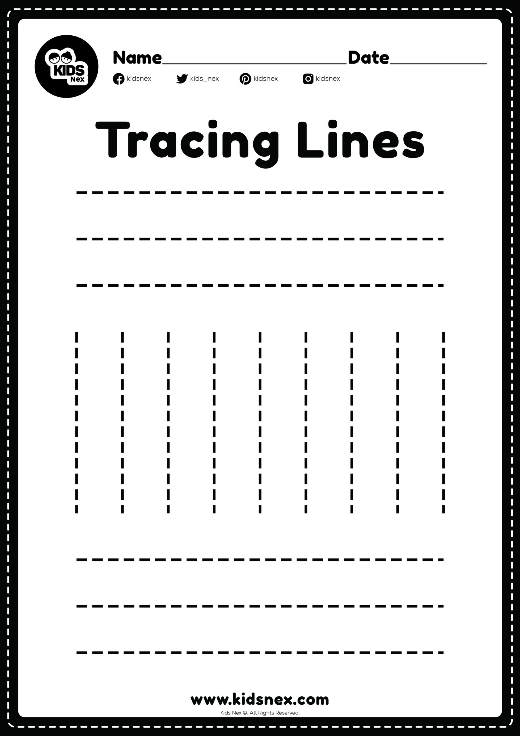 Slanting Line Worksheet Free Printable