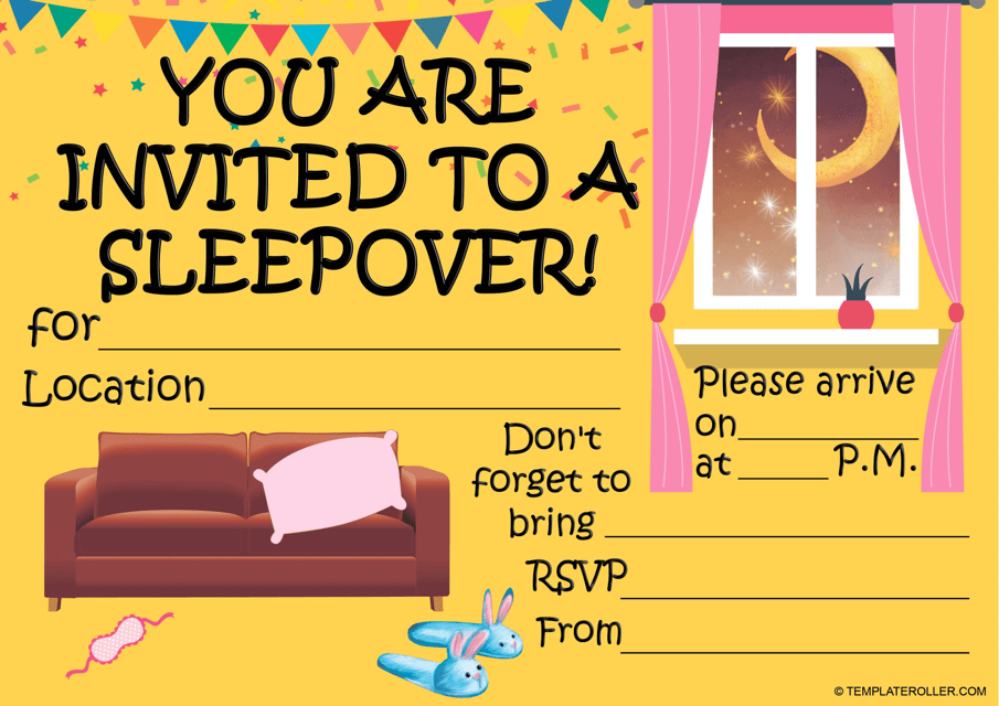 sleepover invitation template