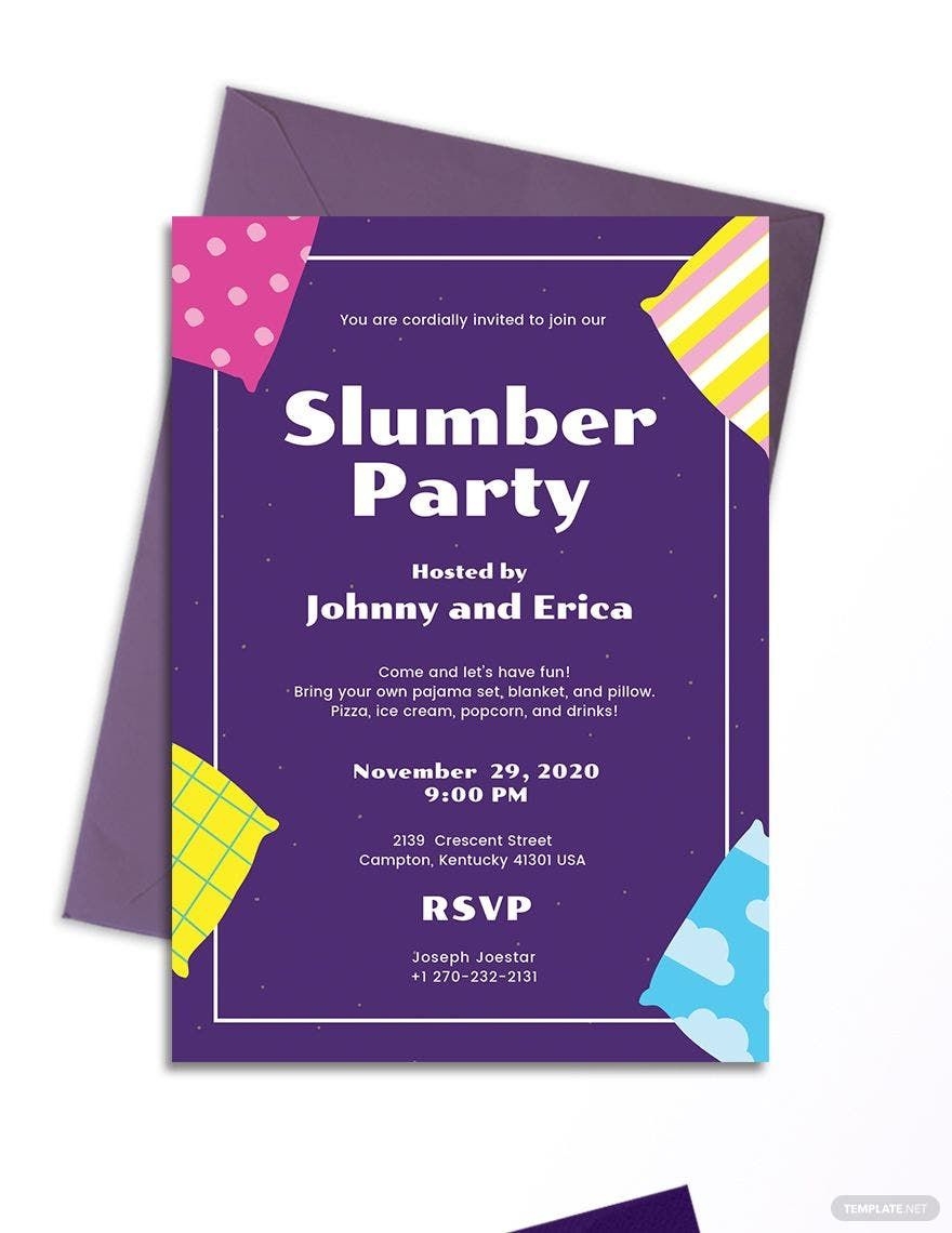 slumber party invitation template