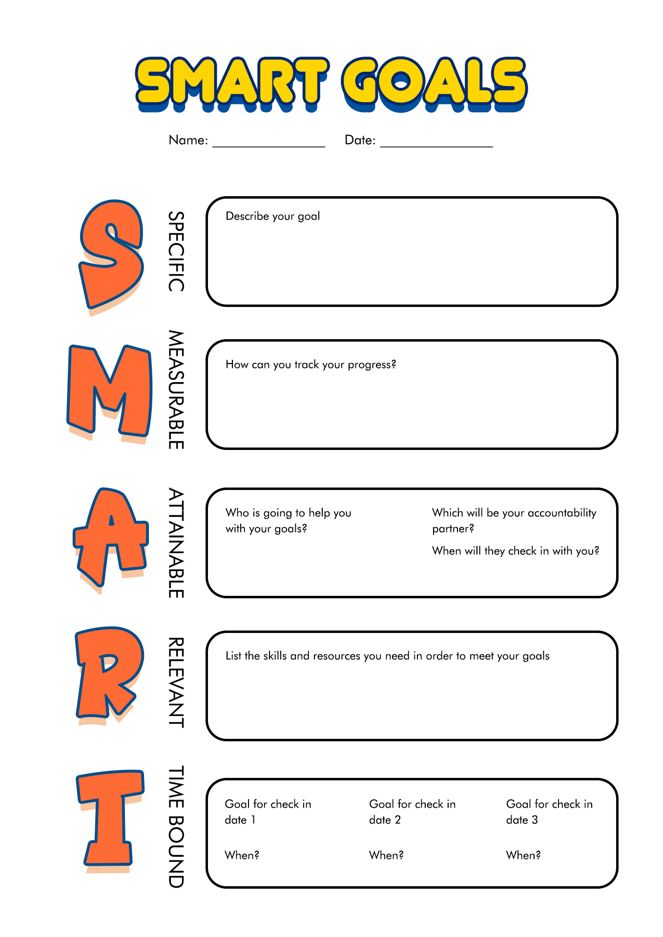 setting goals worksheet