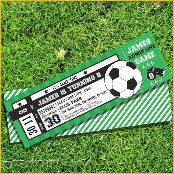 Soccer Ticket Invitation Template Free Of Soccer Party Ticket 