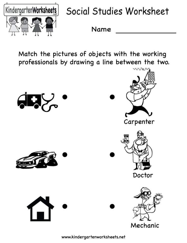 kindergarten social studies worksheets