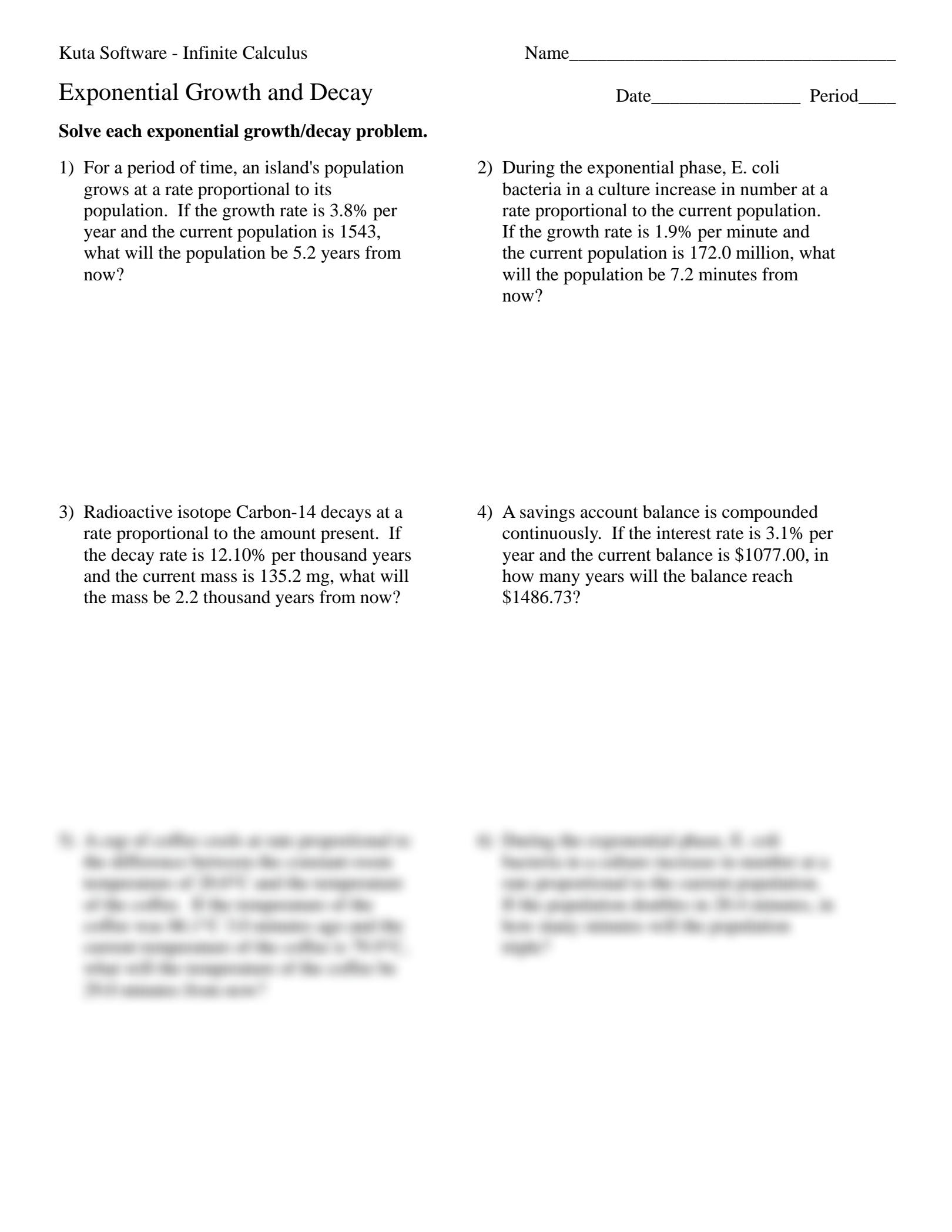 general chemistry decay practice worksheet