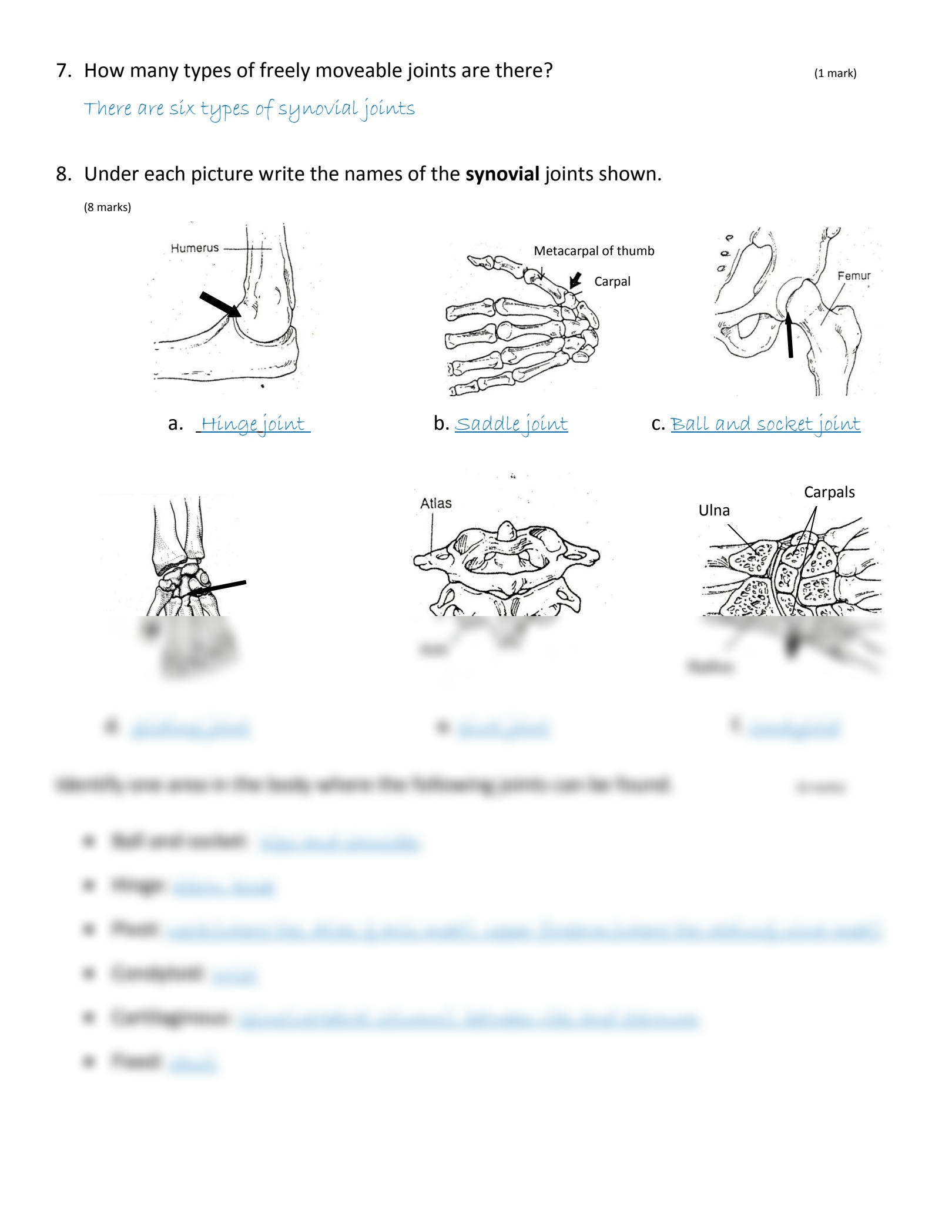 printable types of joints worksheet