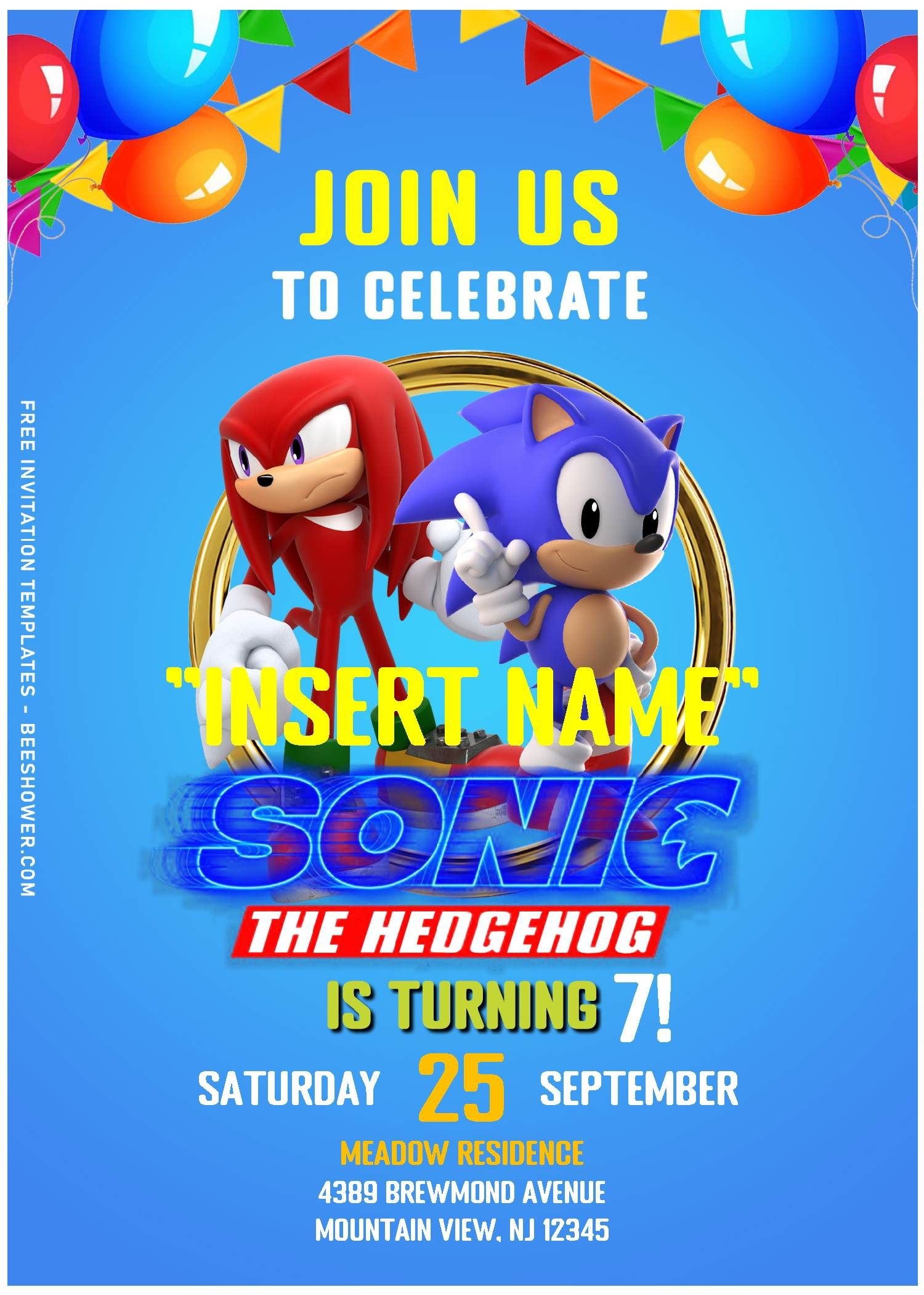 Sonic Birthday Invitations Template Free Farm1 fieldagent