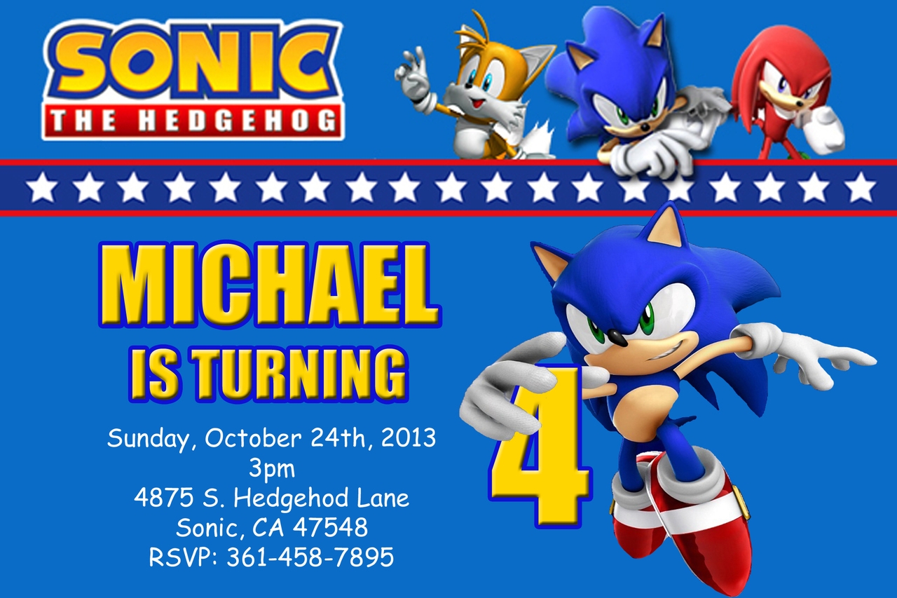 Sonic The Hedgehog Birthday Invitations Dolanpedia