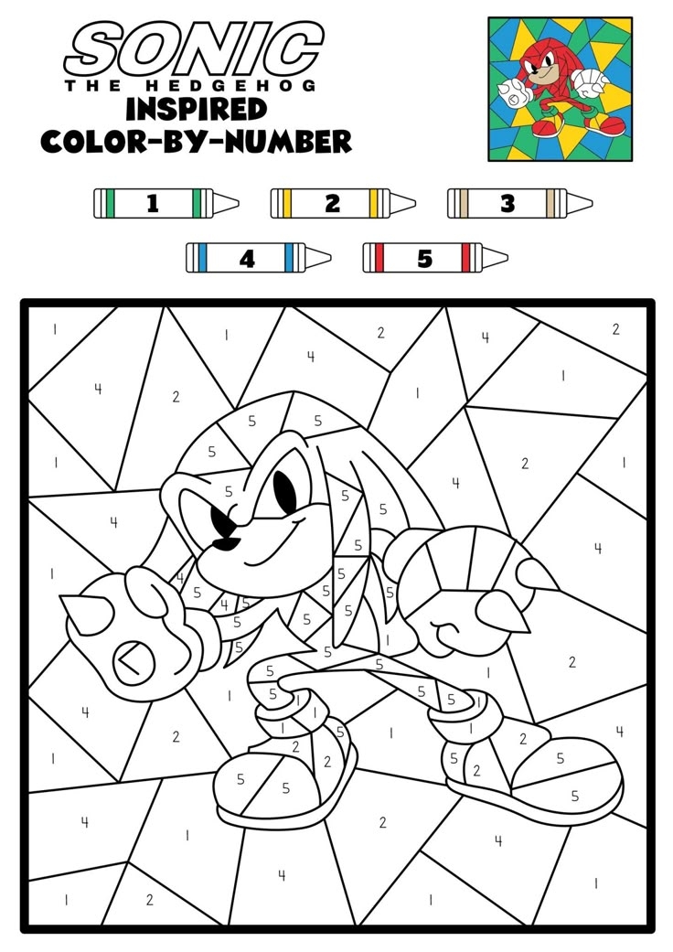 Sonic The Hedgehog Color By Number Printables In 2025 Hedgehog Colors 