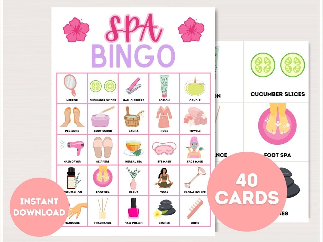 free printable spa bingo cards