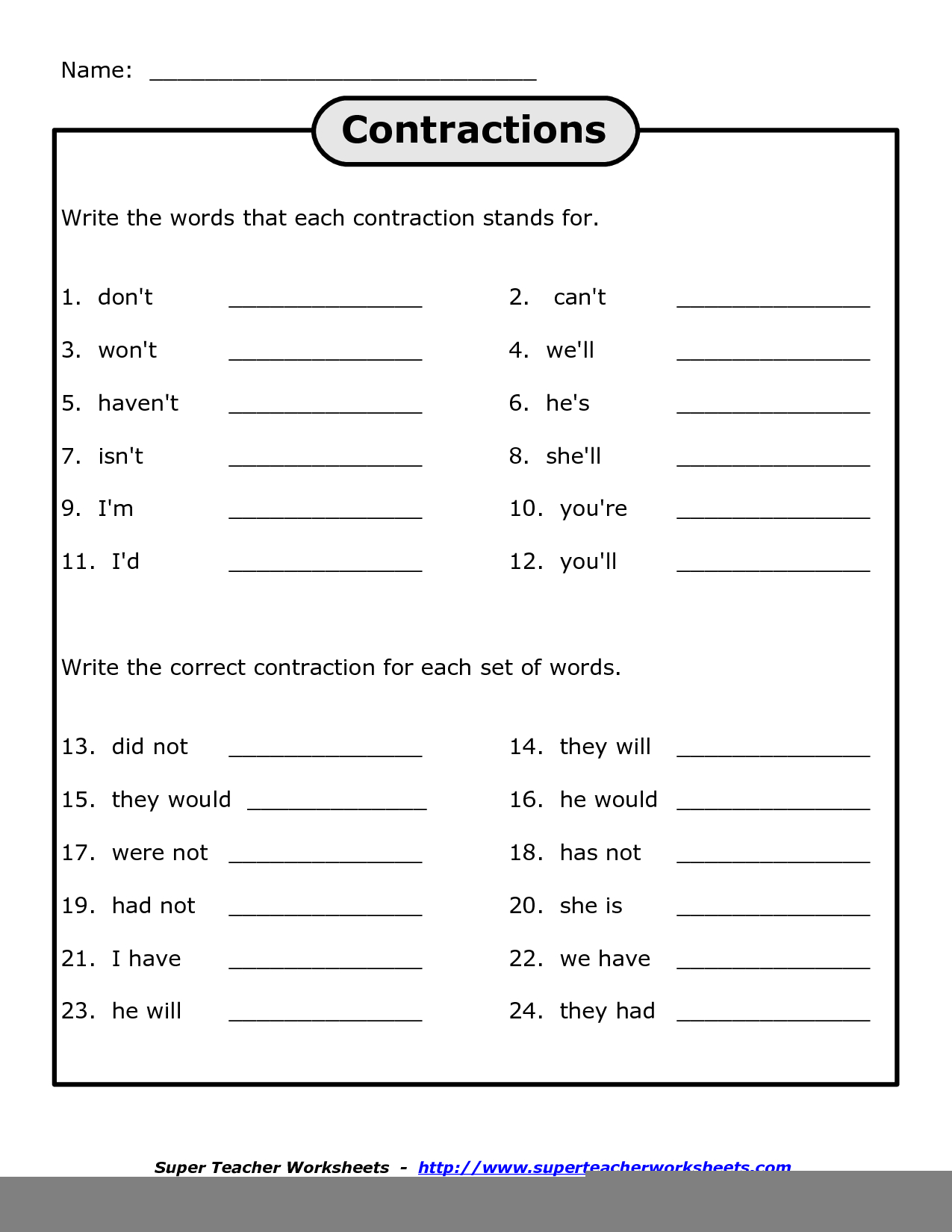 free worksheets for 4th graders