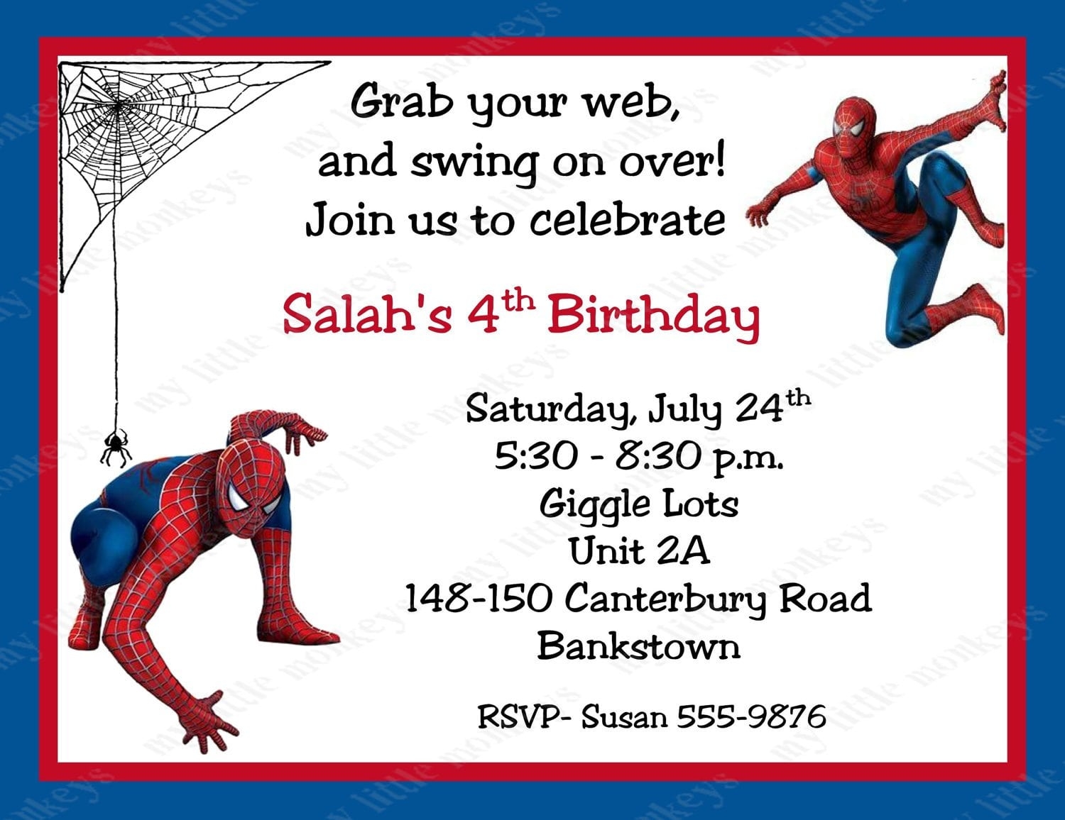 spiderman birthday invitations templates free