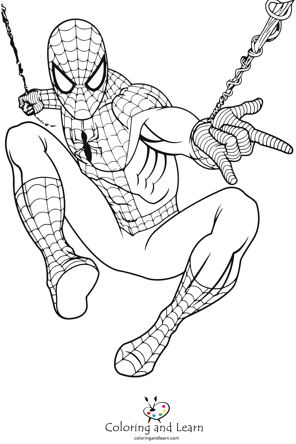 free spiderman color pages
