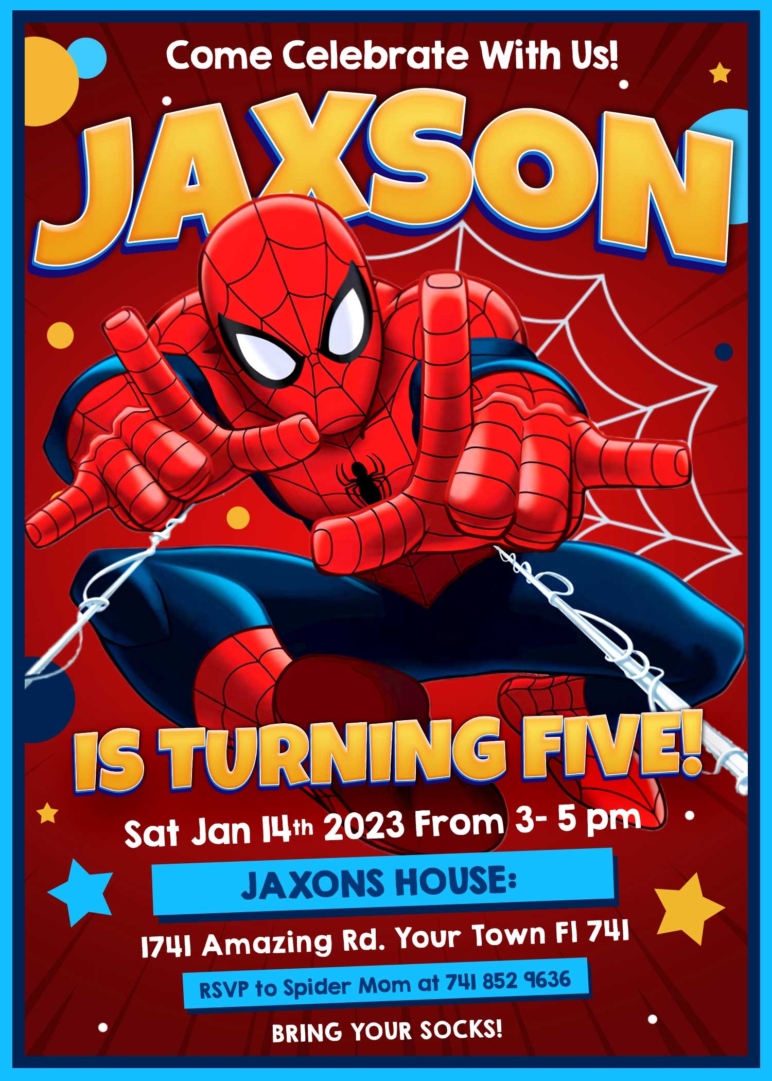 Spiderman Invitation Birthday Invitation PSD By 44 OFF