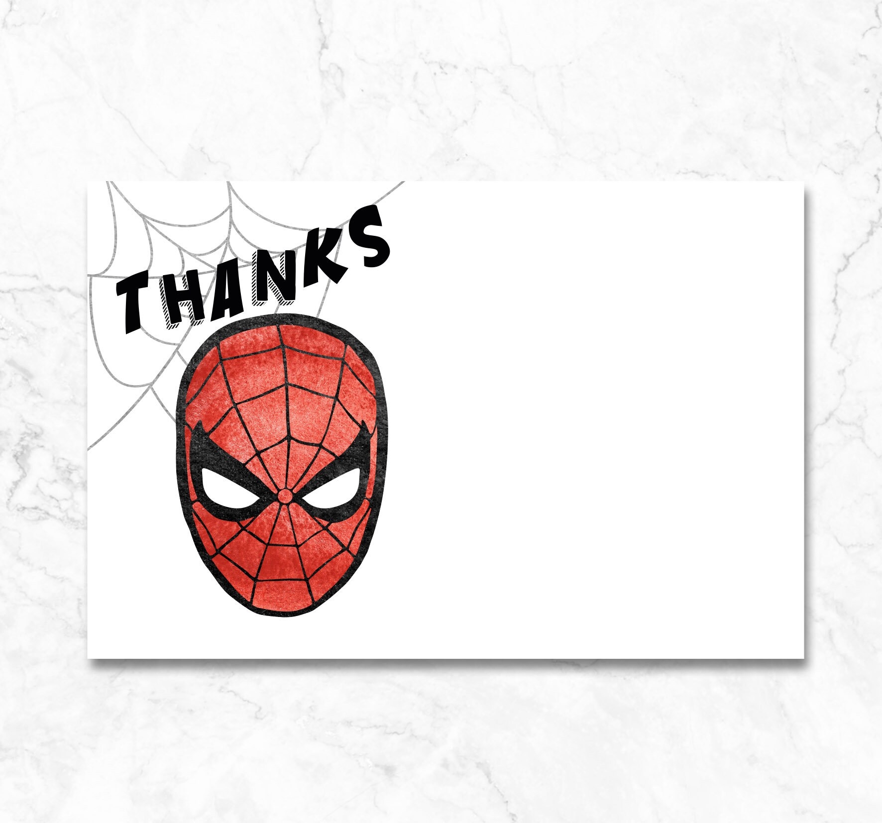 free printable spiderman thank you cards