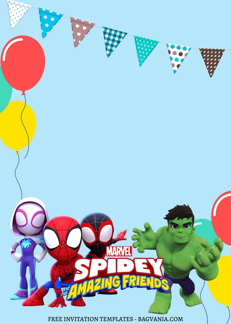 spidey and his amazing friends invitation template free