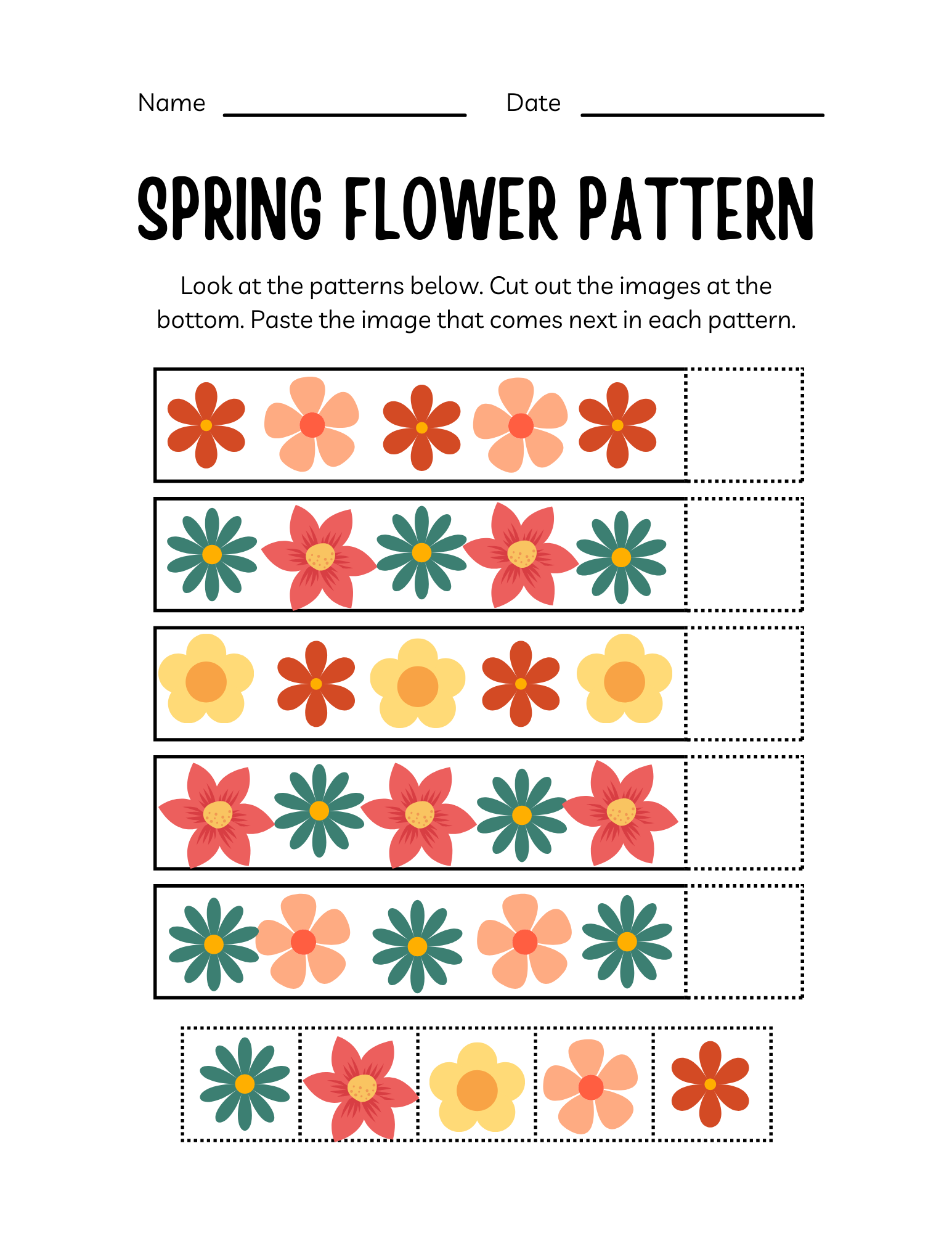 Sports And Games Finish The Pattern Worksheets Pre K And Kindergarten 
