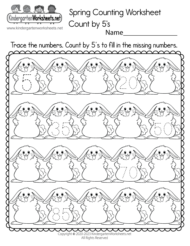 counting worksheets for kindergarten