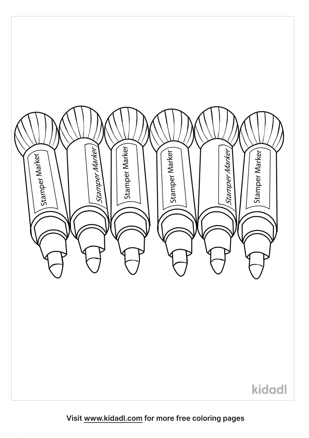 Stamper Marker Coloring Page Free School And Subjects Coloring Page 