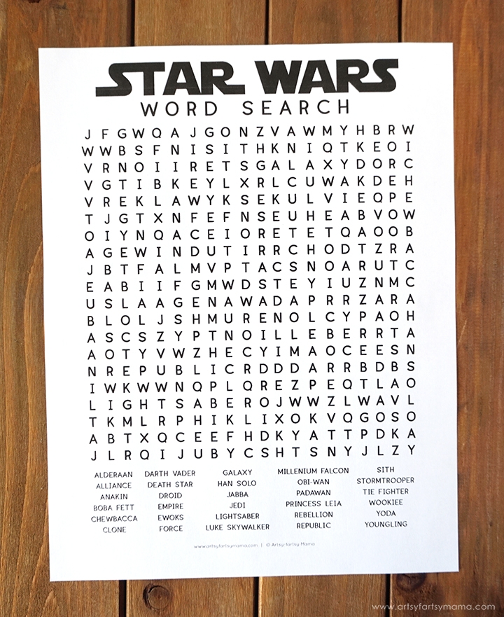star wars crossword puzzle printable