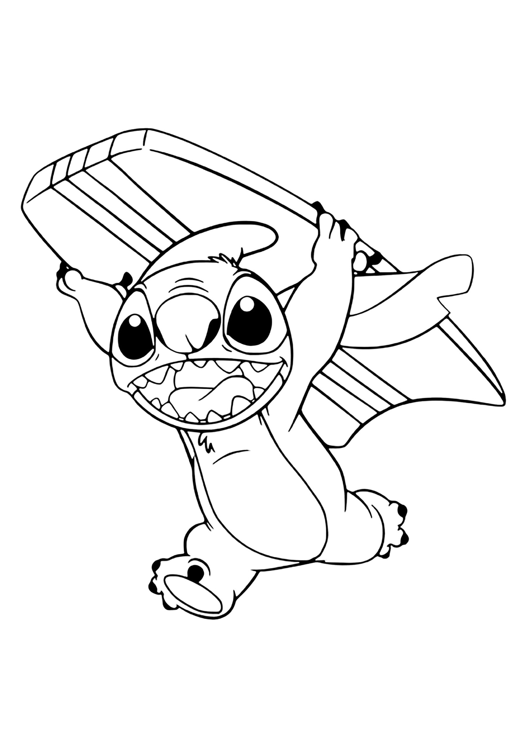 Stitch And His Surfboard Lilo And Stitch Kids Coloring Pages