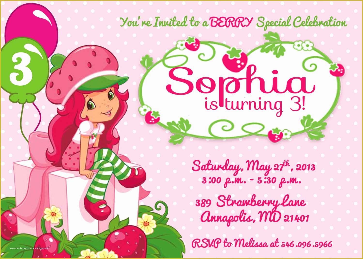 Strawberry Shortcake Invitation Template Free Download Of Strawberry 