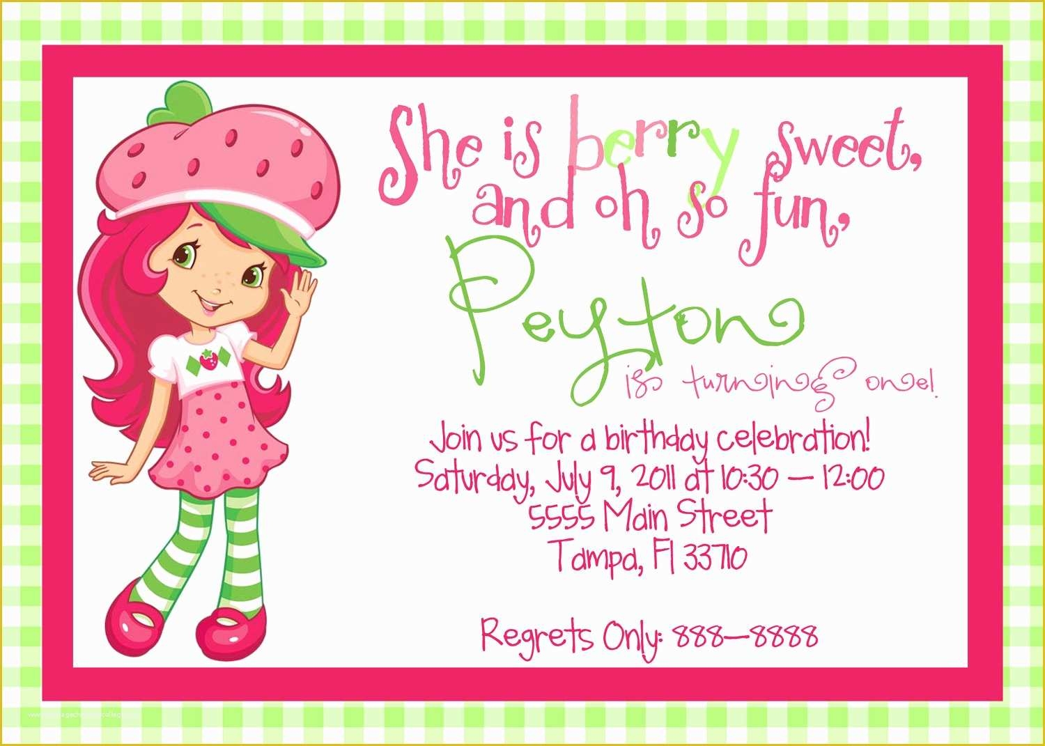 Strawberry Shortcake Invitation Template Free Download Of Strawberry 