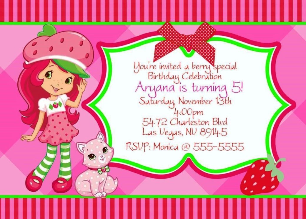 Strawberry Shortcake Invitation Template SampleTemplatess 