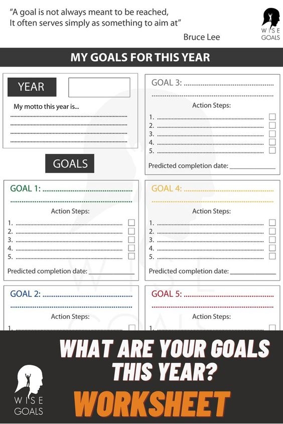 Stylish Goal Setting Worksheets To Print PDF FREE Worksheets Library