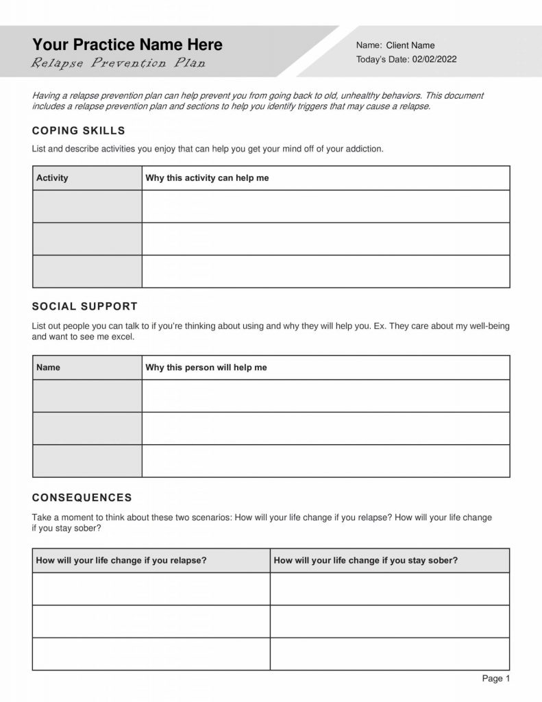 Substance Abuse Worksheets Bundle Editable Fillable Printable PDFs 